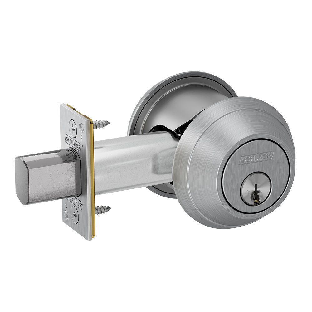 Schlage B600 — Double Cylinder / Satin Chrome (626)