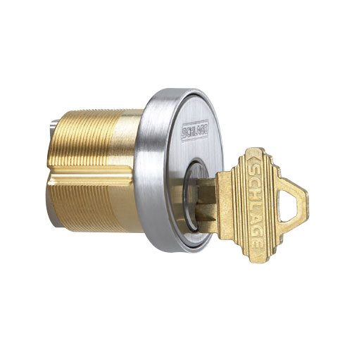 Schlage Replacement Cylinders — Mortise — 1-1/8-inch Straight Cam / Satin Chrome (626)