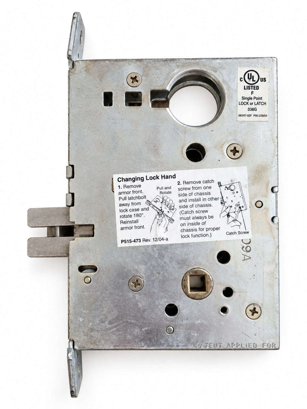 Schlage L9010 - Passage Mortise  Body Lock Grade 1 - Body Only — lighting-cleaned gallery photo 2; original retained