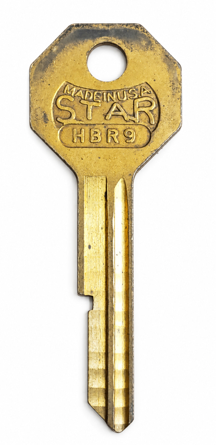 STAR - B44 - B45 HBR9 - Key Blank - GM E + H pair Combo 1 key - Vintage — lighting-cleaned gallery photo 2; original retained (source 47202087993587)