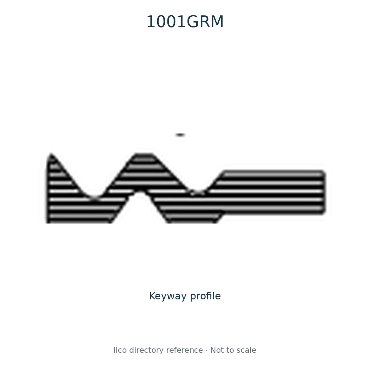 Ilco directory reference 1001GRM — key blank and keyway profile; not to scale