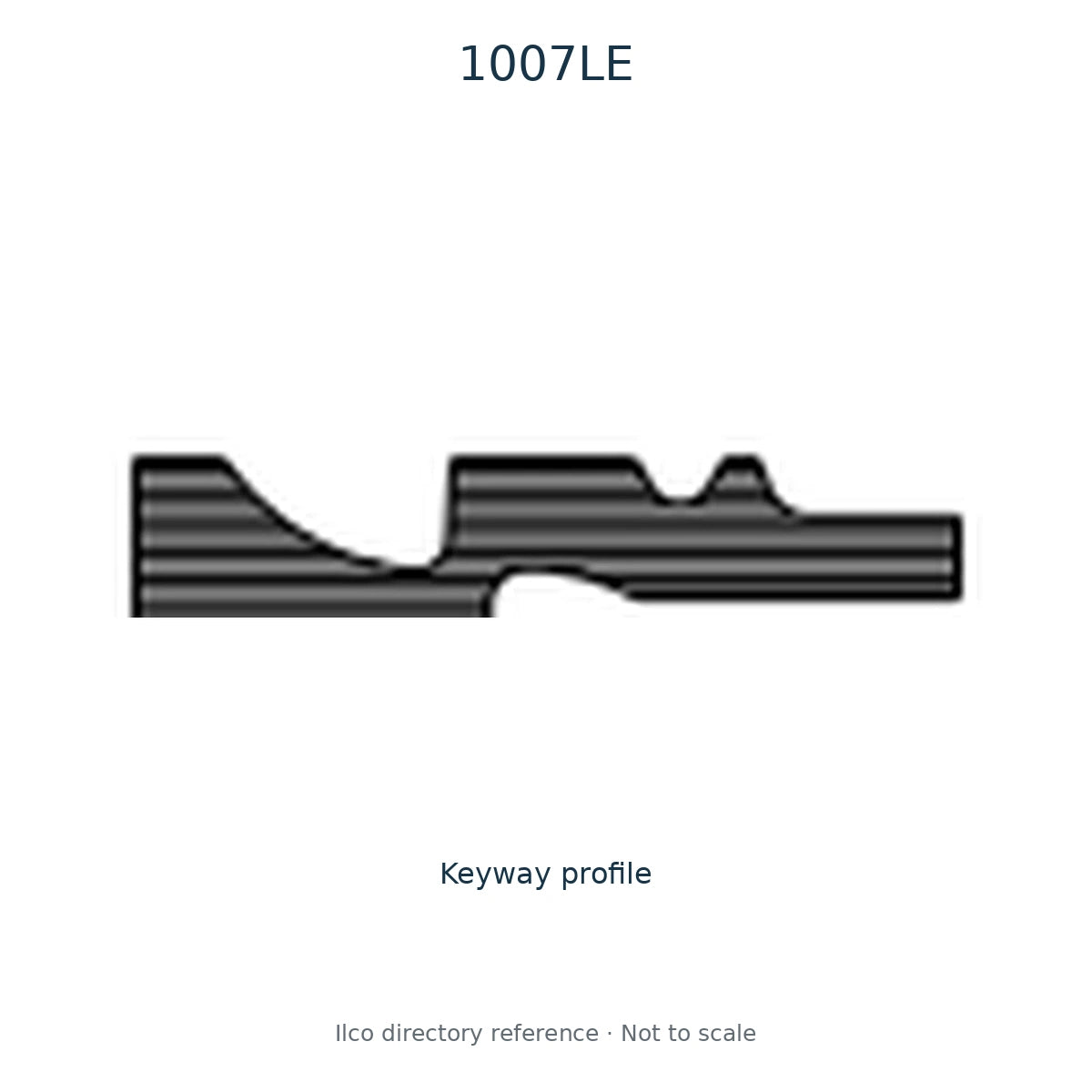 Ilco directory reference 1007LE — key blank and keyway profile; not to scale