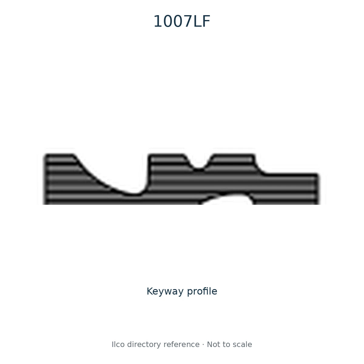 Ilco directory reference 1007LF — key blank and keyway profile; not to scale