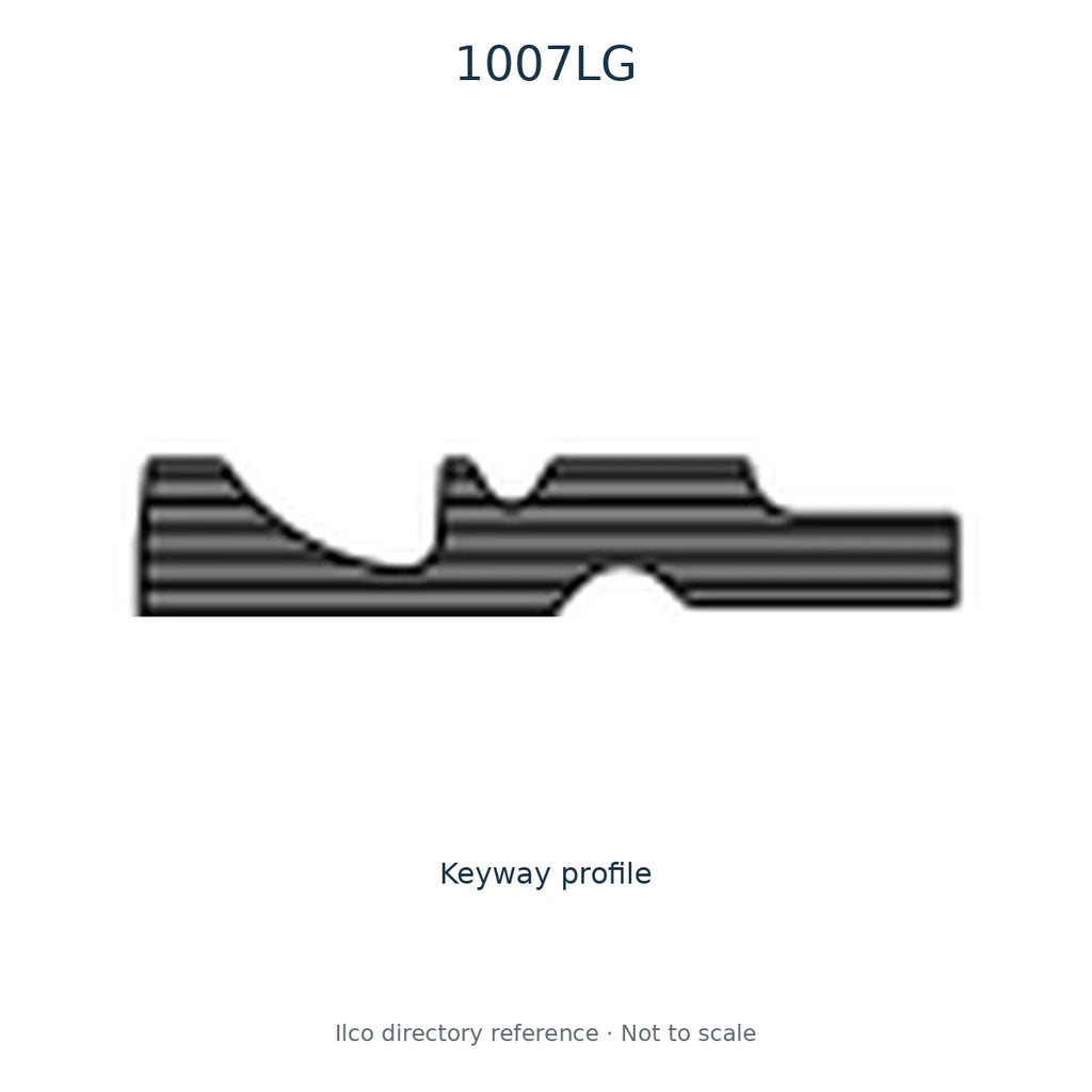 Ilco directory reference 1007LG — key blank and keyway profile; not to scale