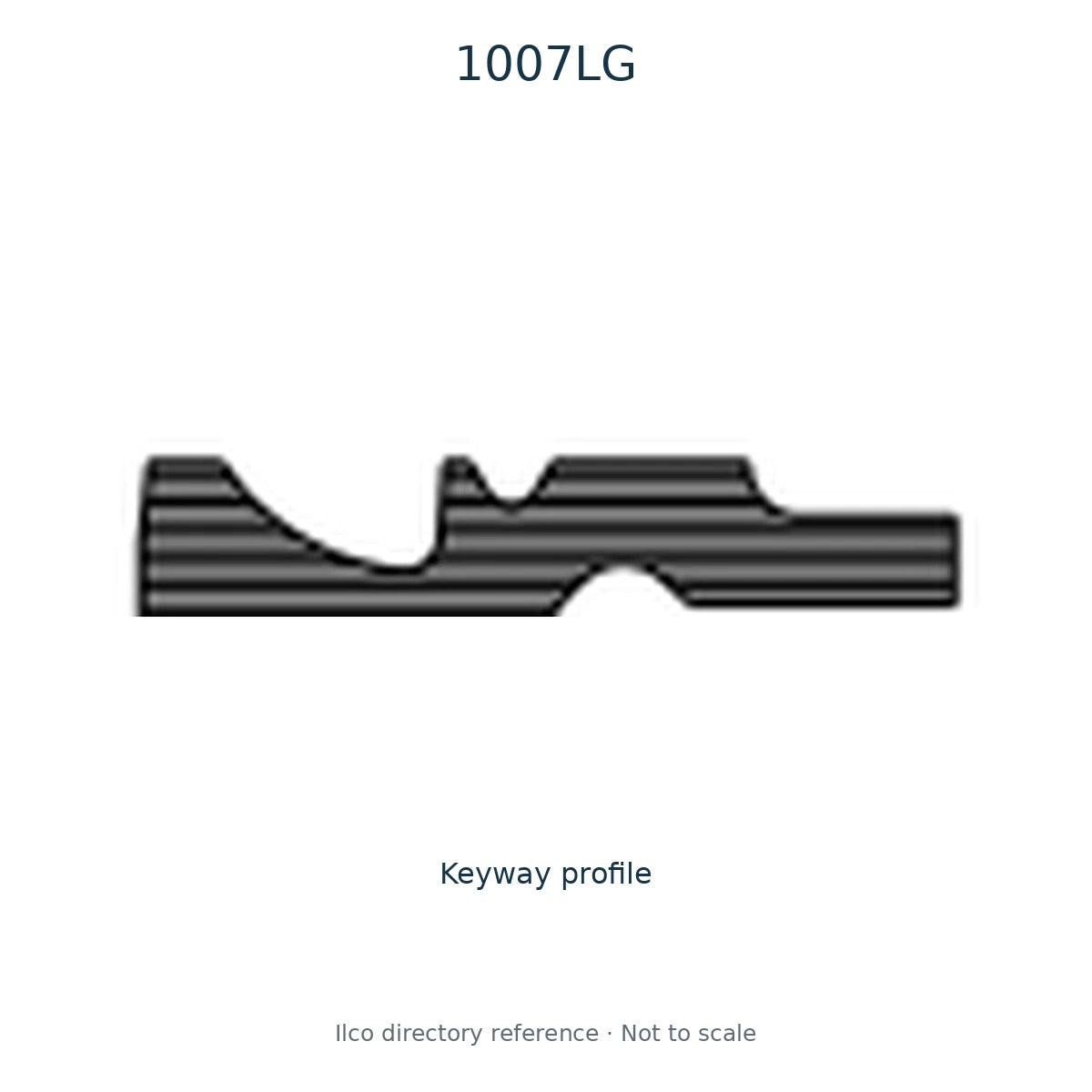 Ilco directory reference 1007LG — key blank and keyway profile; not to scale