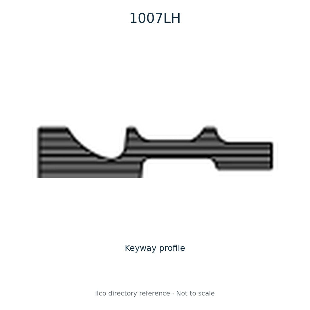 Ilco directory reference 1007LH — key blank and keyway profile; not to scale