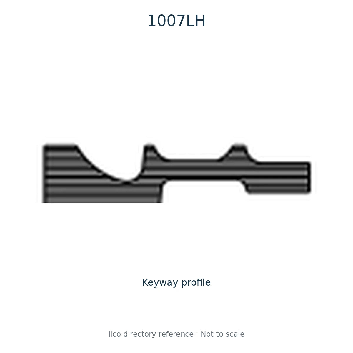 Ilco directory reference 1007LH — key blank and keyway profile; not to scale