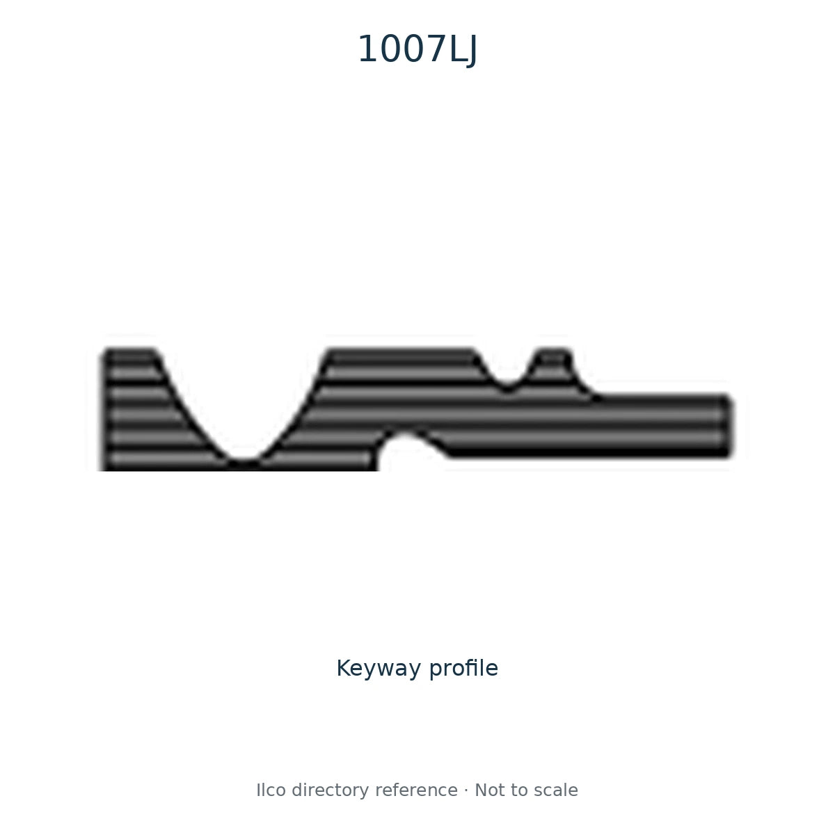 Ilco directory reference 1007LJ — key blank and keyway profile; not to scale
