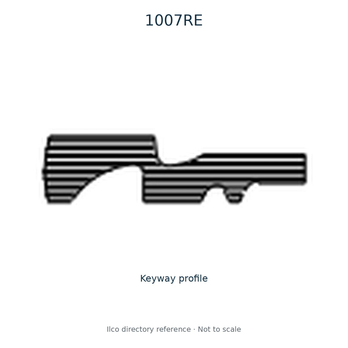 Ilco directory reference 1007RE — key blank and keyway profile; not to scale