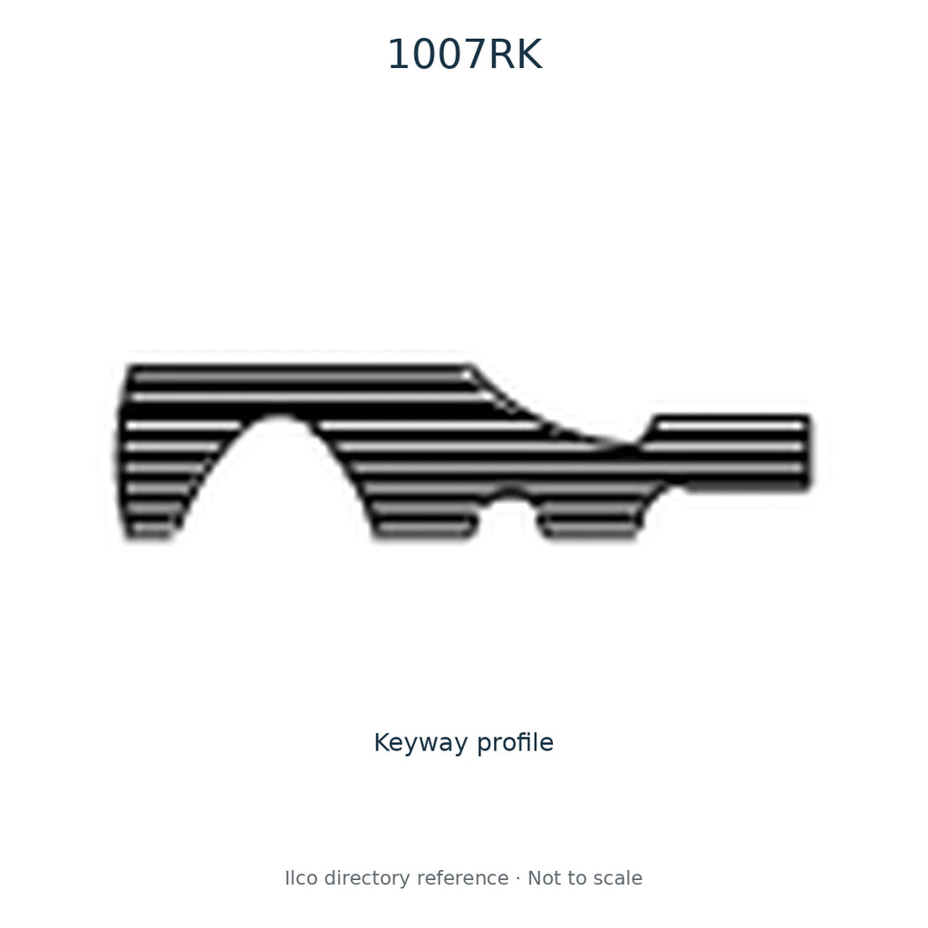 Ilco directory reference 1007RK — key blank and keyway profile; not to scale