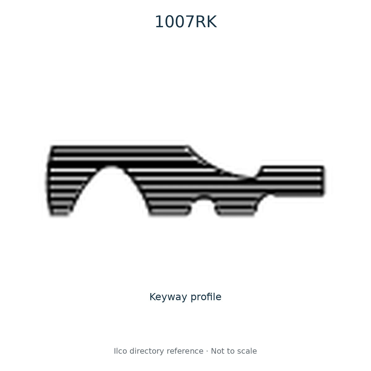 Ilco directory reference 1007RK — key blank and keyway profile; not to scale