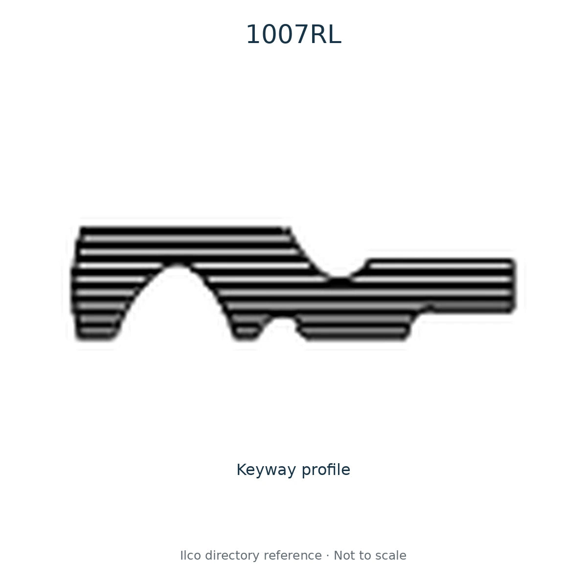 Ilco directory reference 1007RL — key blank and keyway profile; not to scale