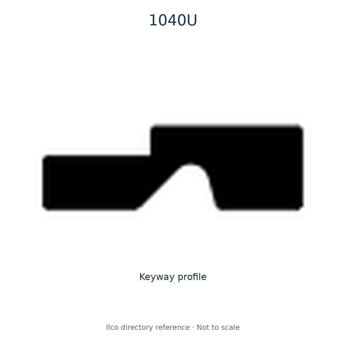 Ilco directory reference 1040U — key blank and keyway profile; not to scale