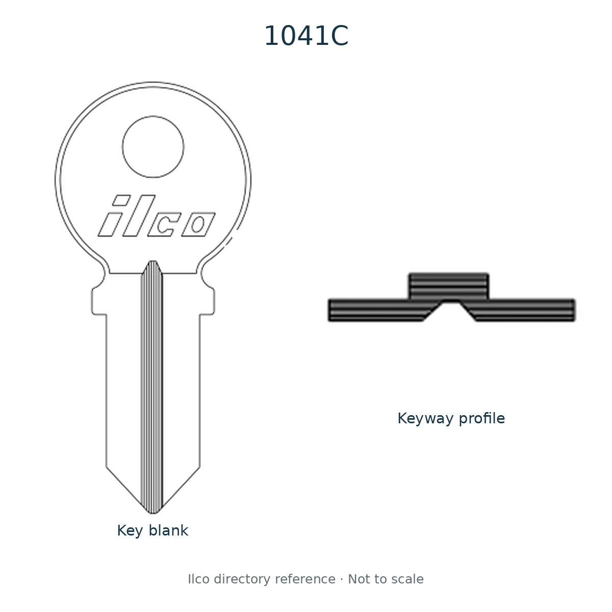 Ilco directory reference 1041C — full key blank and keyway profile; not to scale