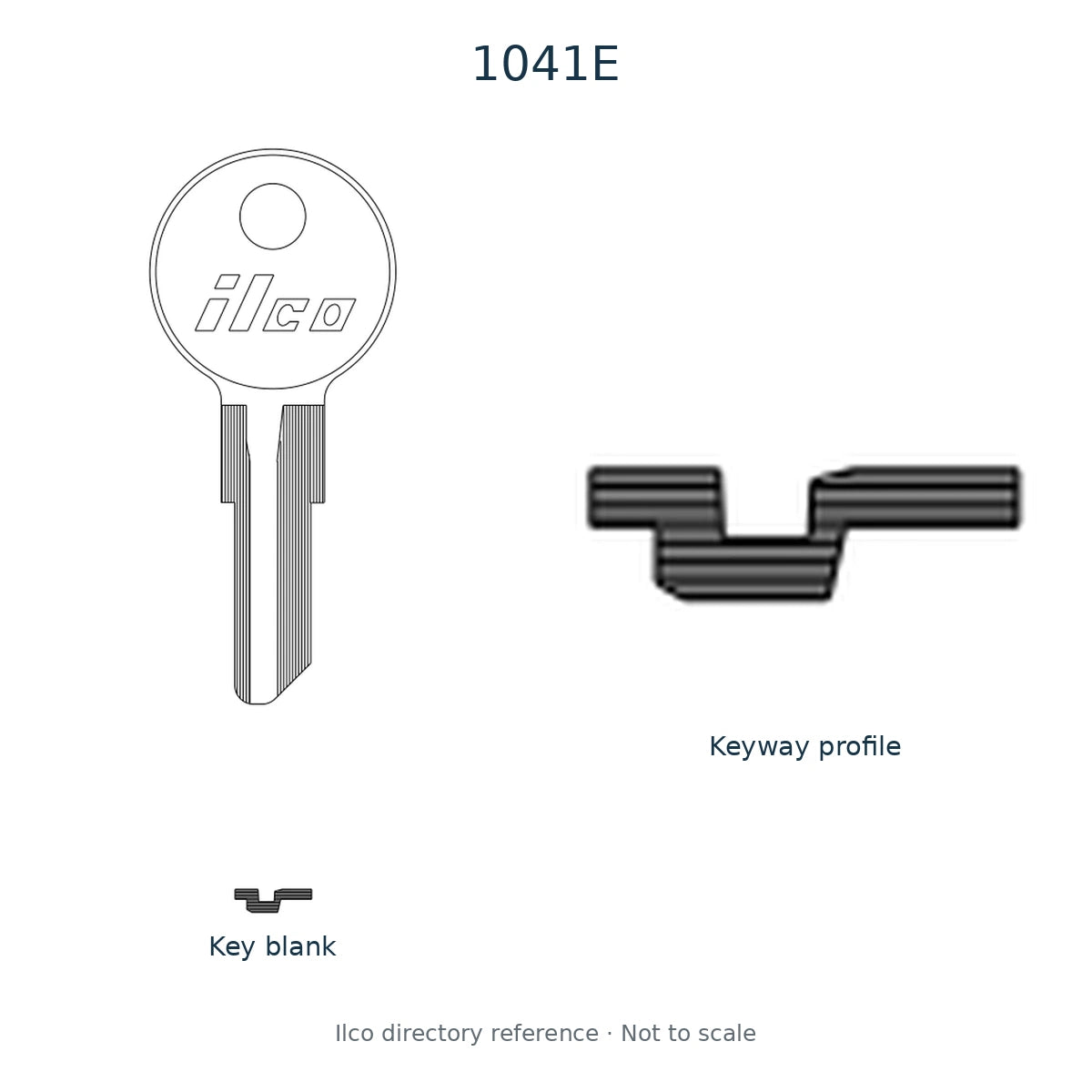 Ilco directory reference 1041E — key blank and keyway profile; not to scale