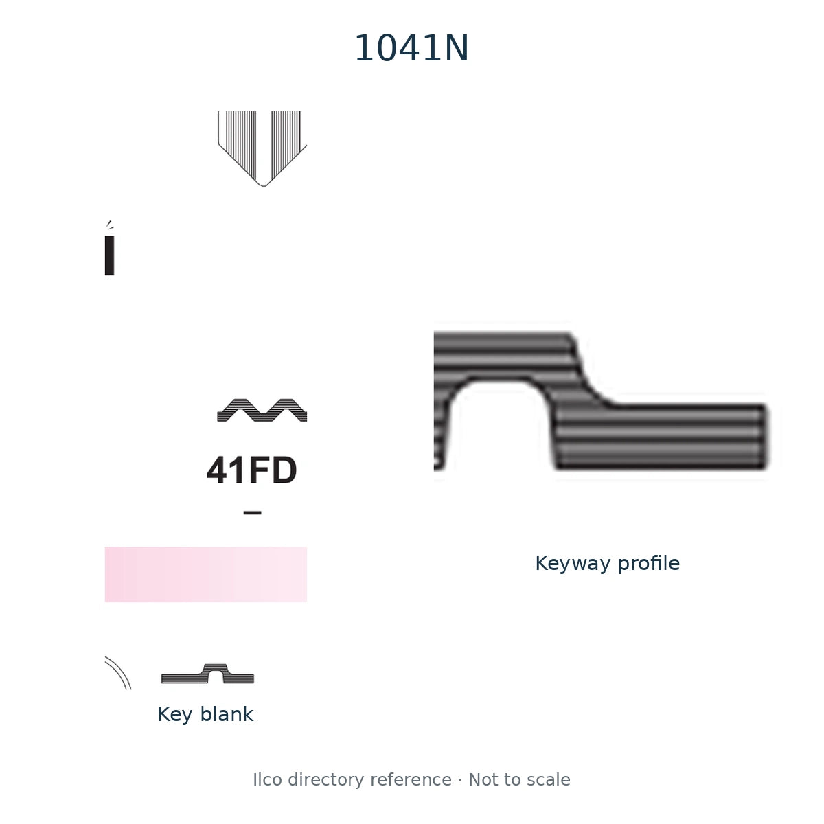 Ilco directory reference 1041N — key blank and keyway profile; not to scale