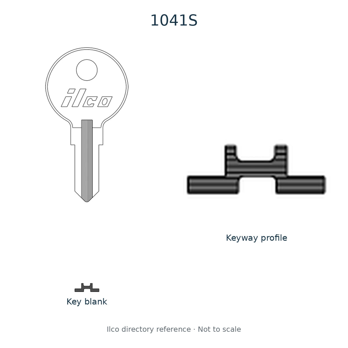 Ilco directory reference 1041S — key blank and keyway profile; not to scale