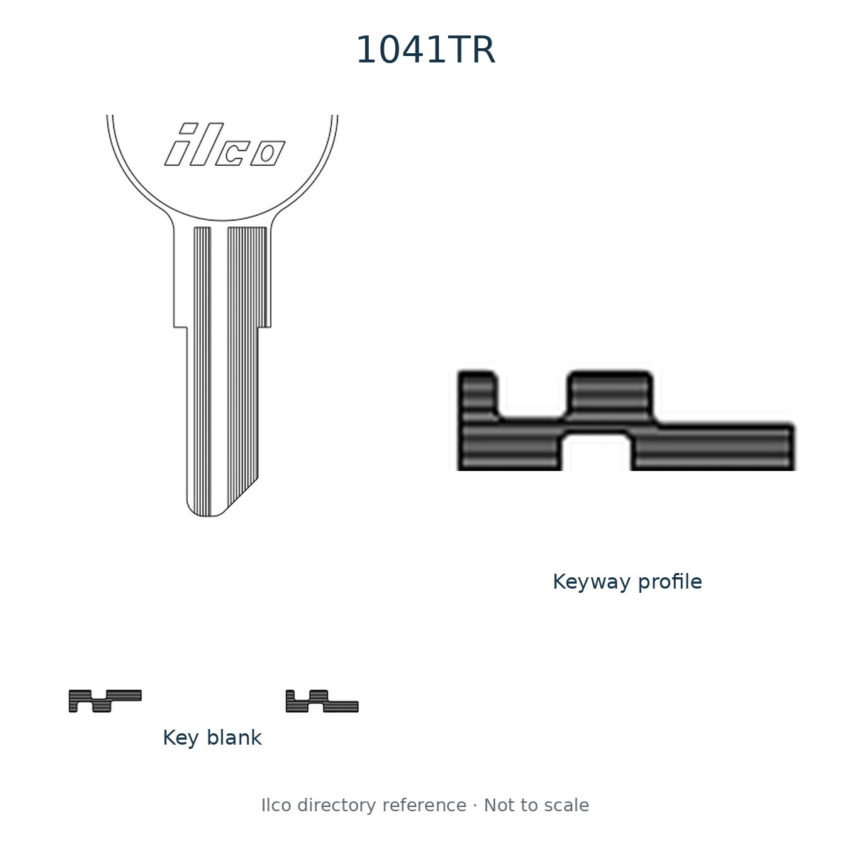 Ilco directory reference 1041TR — key blank and keyway profile; not to scale