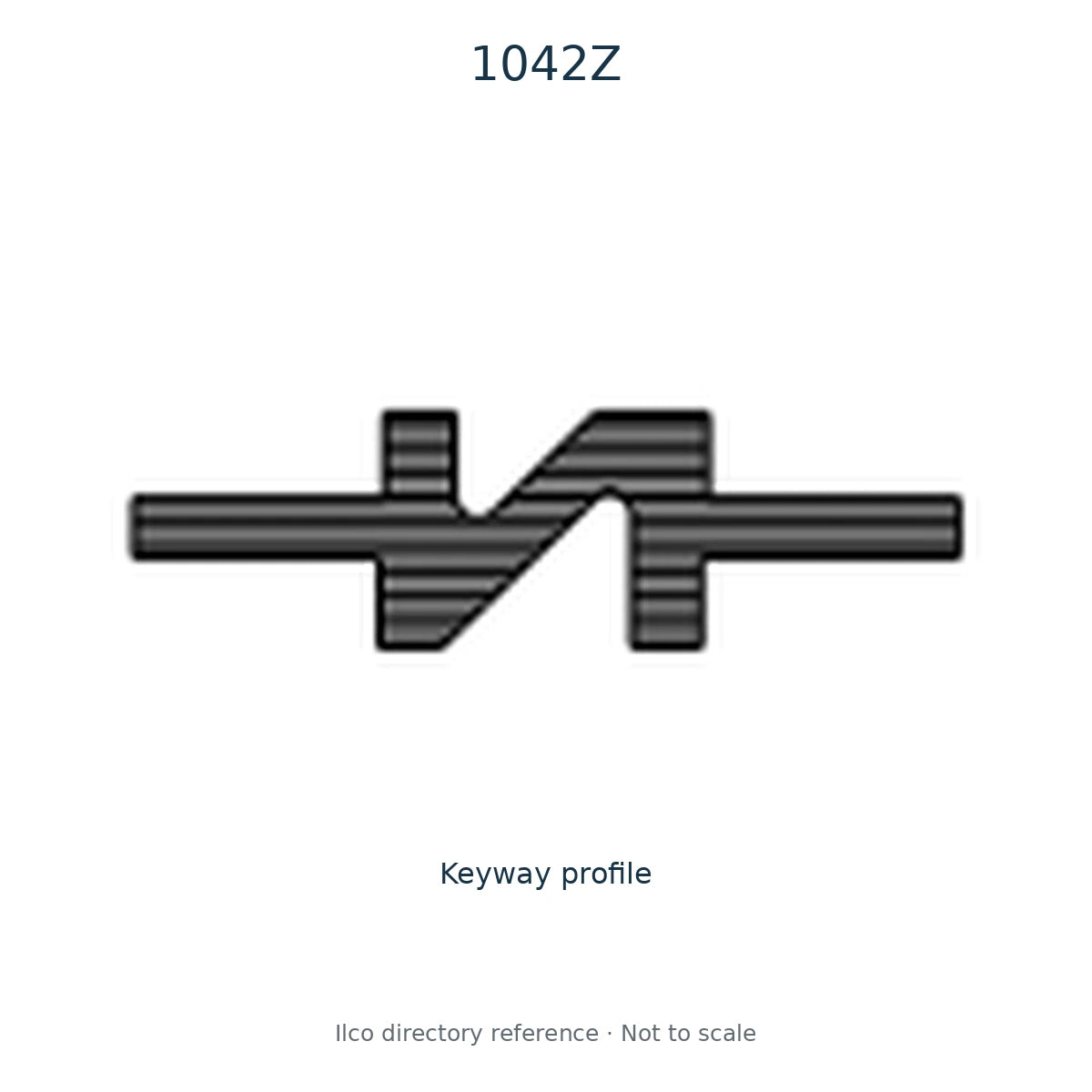 Ilco directory reference 1042Z — key blank and keyway profile; not to scale