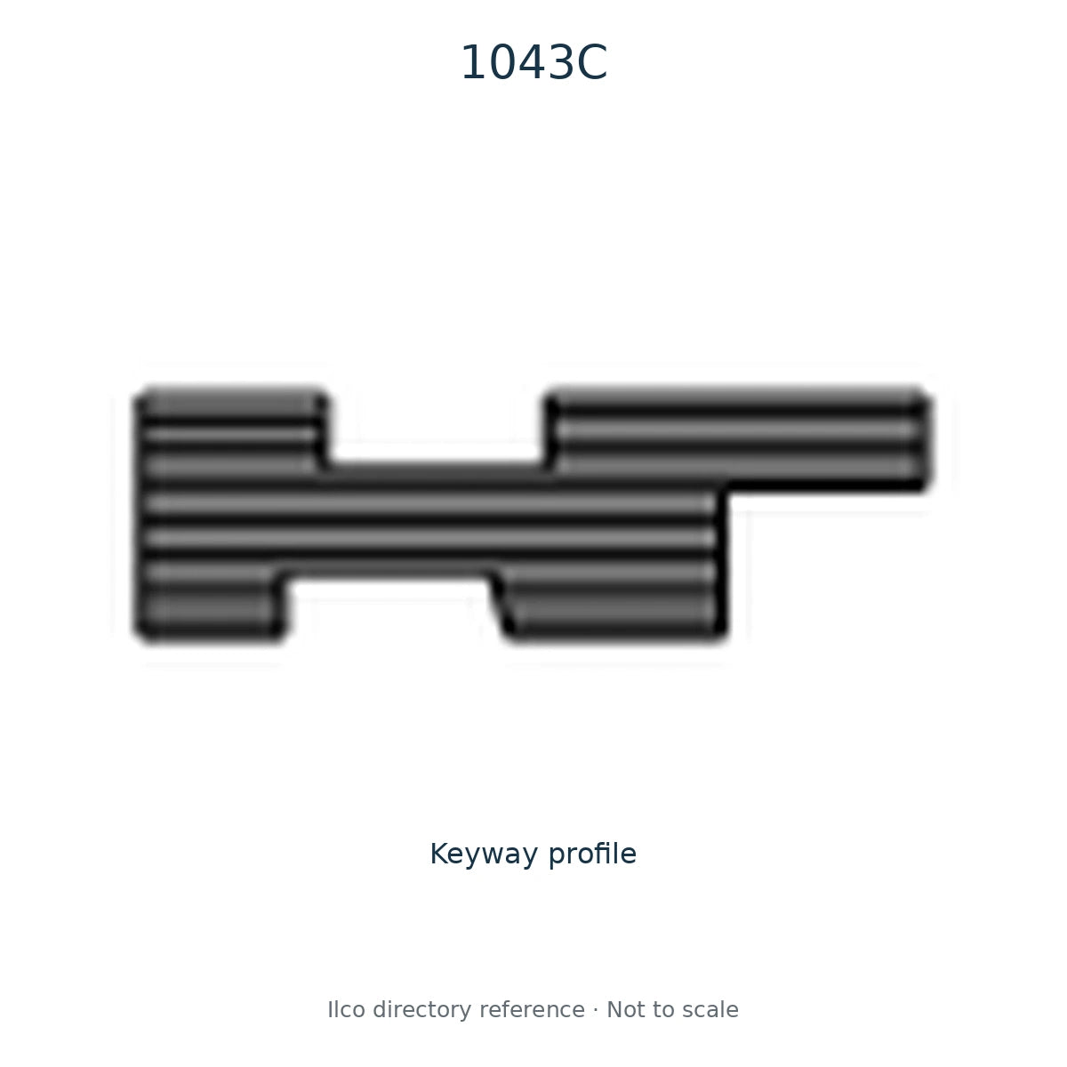 Ilco directory reference 1043C — key blank and keyway profile; not to scale