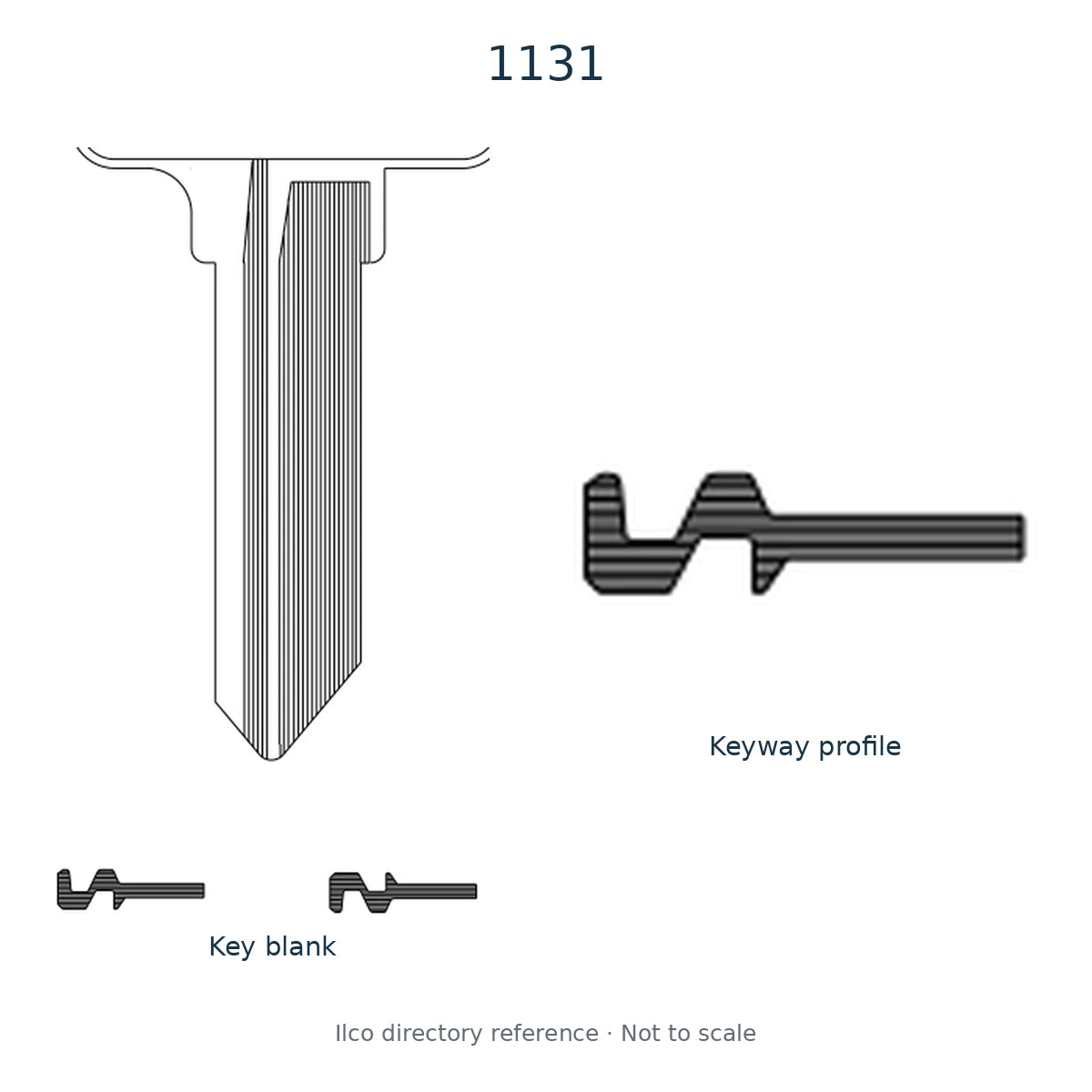 Ilco directory reference 1131 — key blank and keyway profile; not to scale