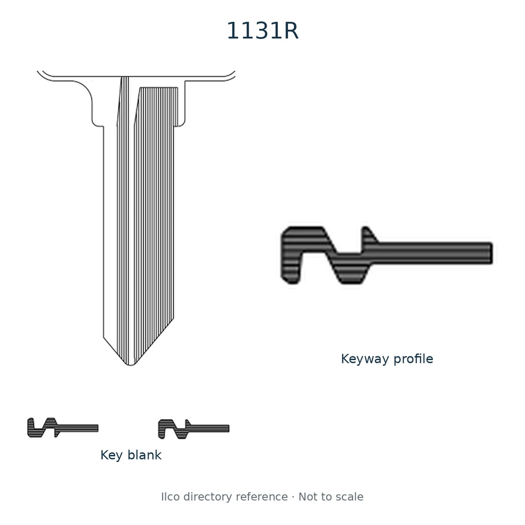 Ilco directory reference 1131R — key blank and keyway profile; not to scale