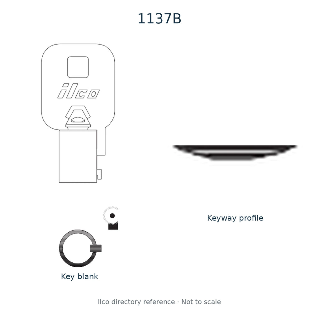 Ilco directory reference 1137B — key blank and keyway profile; not to scale