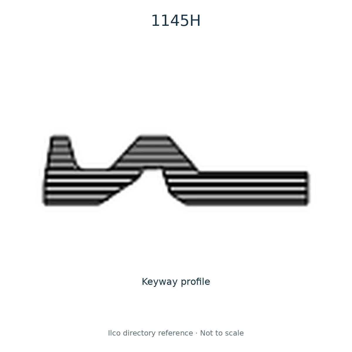 Ilco directory reference 1145H — key blank and keyway profile; not to scale