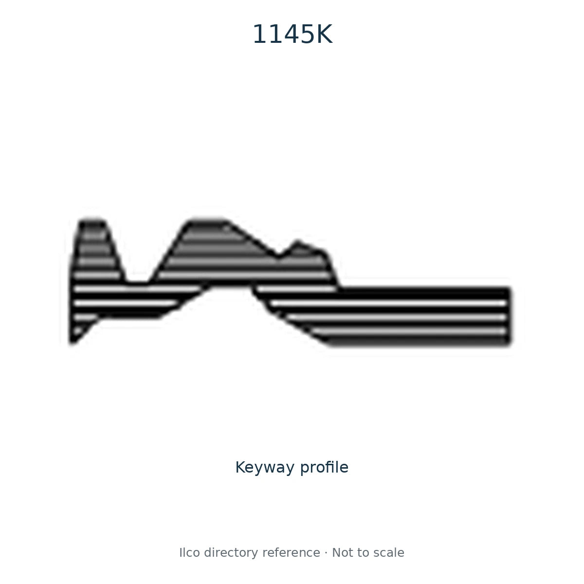 Ilco directory reference 1145K — key blank and keyway profile; not to scale