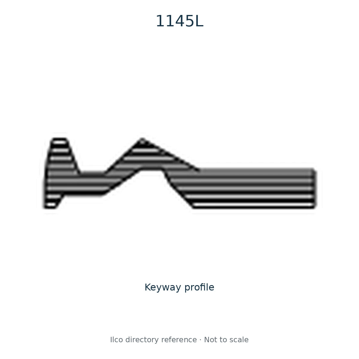 Ilco directory reference 1145L — key blank and keyway profile; not to scale