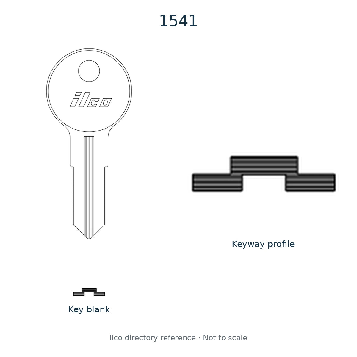 Ilco directory reference 1541 — key blank and keyway profile; not to scale