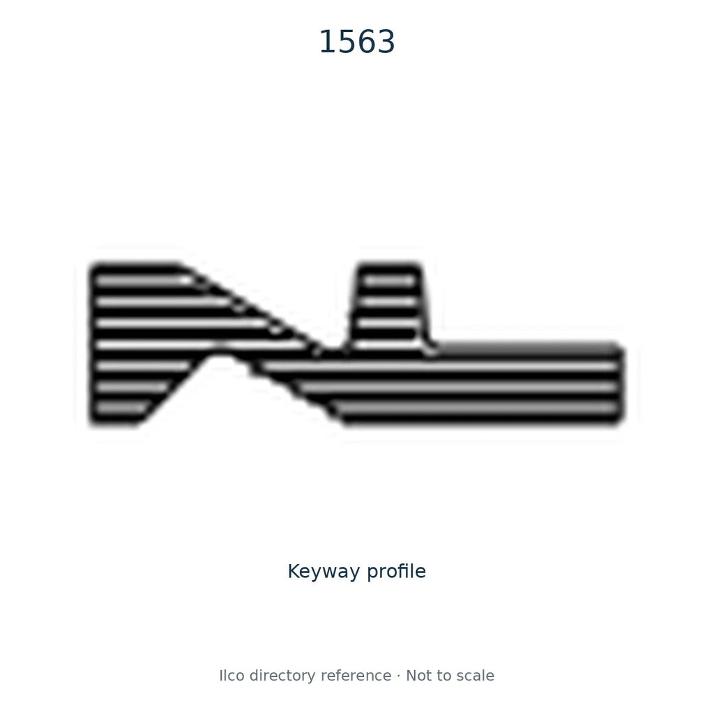 Ilco directory reference 1563 — key blank and keyway profile; not to scale