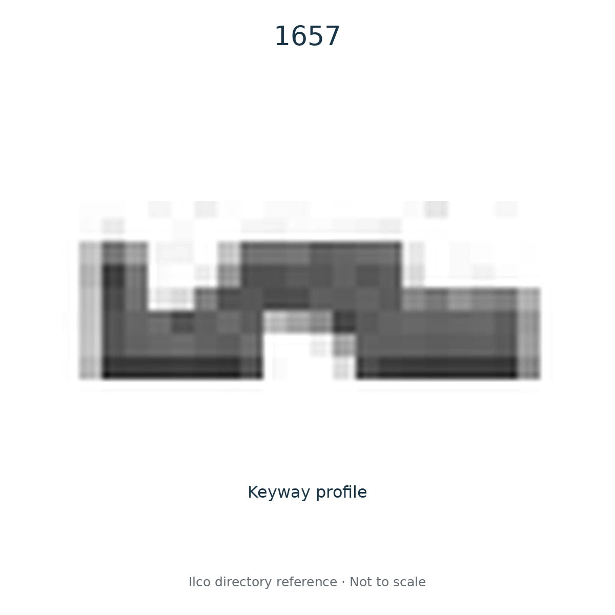 Ilco directory reference 1657 — key blank and keyway profile; not to scale