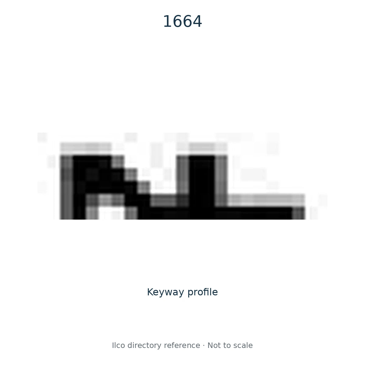 Ilco directory reference 1664 — key blank and keyway profile; not to scale