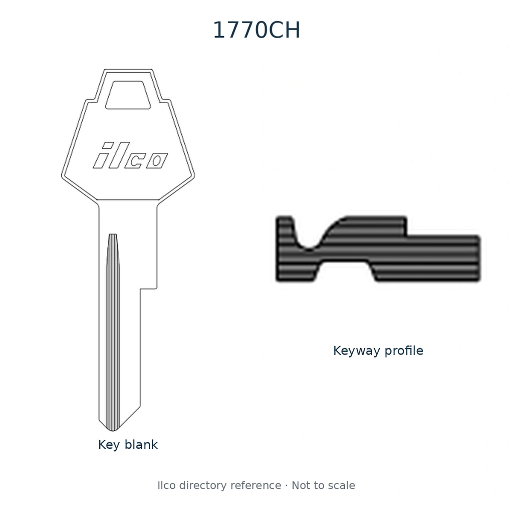 Ilco directory reference 1770CH — full key blank and keyway profile; not to scale