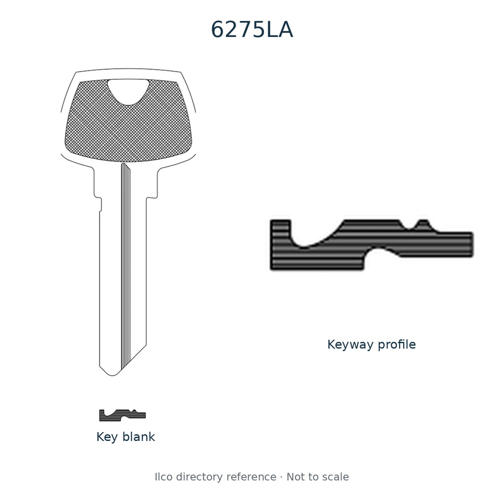 Ilco directory reference 6275LA — key blank and keyway profile; not to scale