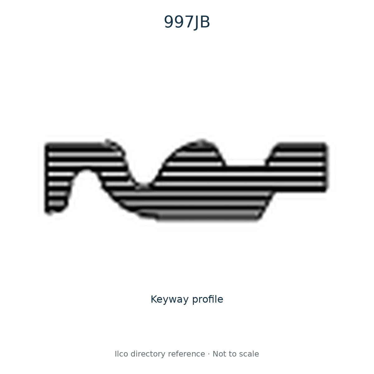 Ilco directory reference 997JB — key blank and keyway profile; not to scale