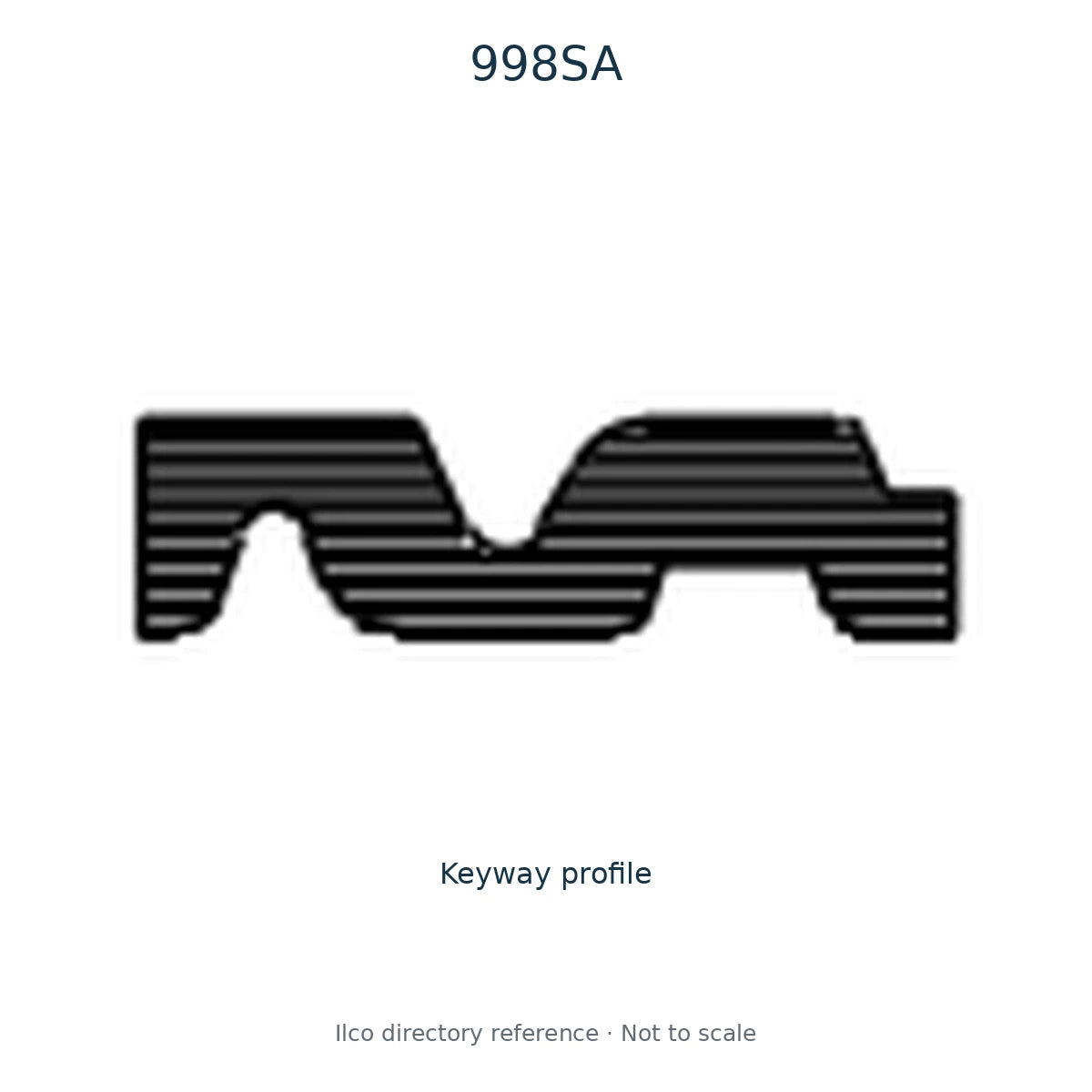Ilco directory reference 998SA — key blank and keyway profile; not to scale