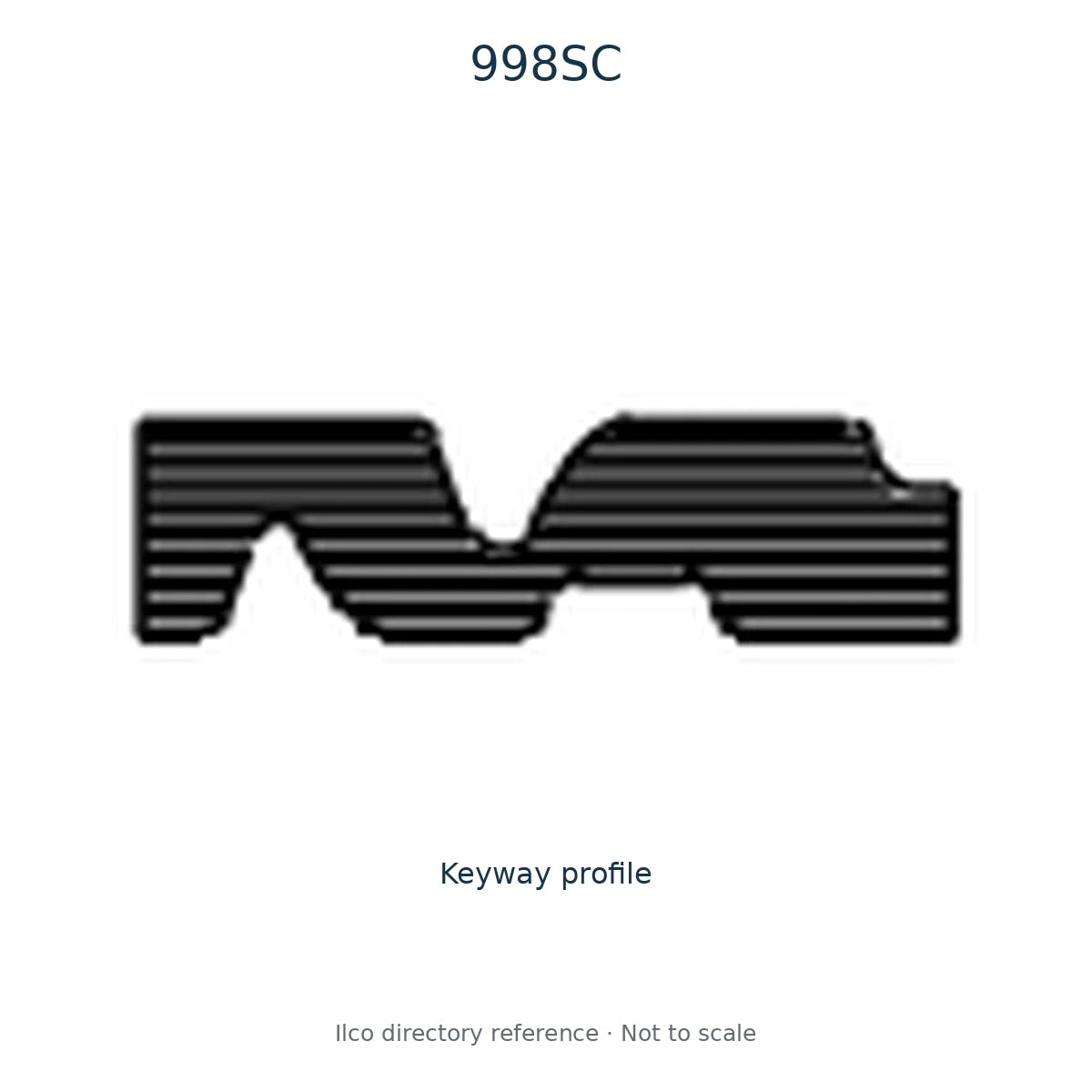 Ilco directory reference 998SC — key blank and keyway profile; not to scale