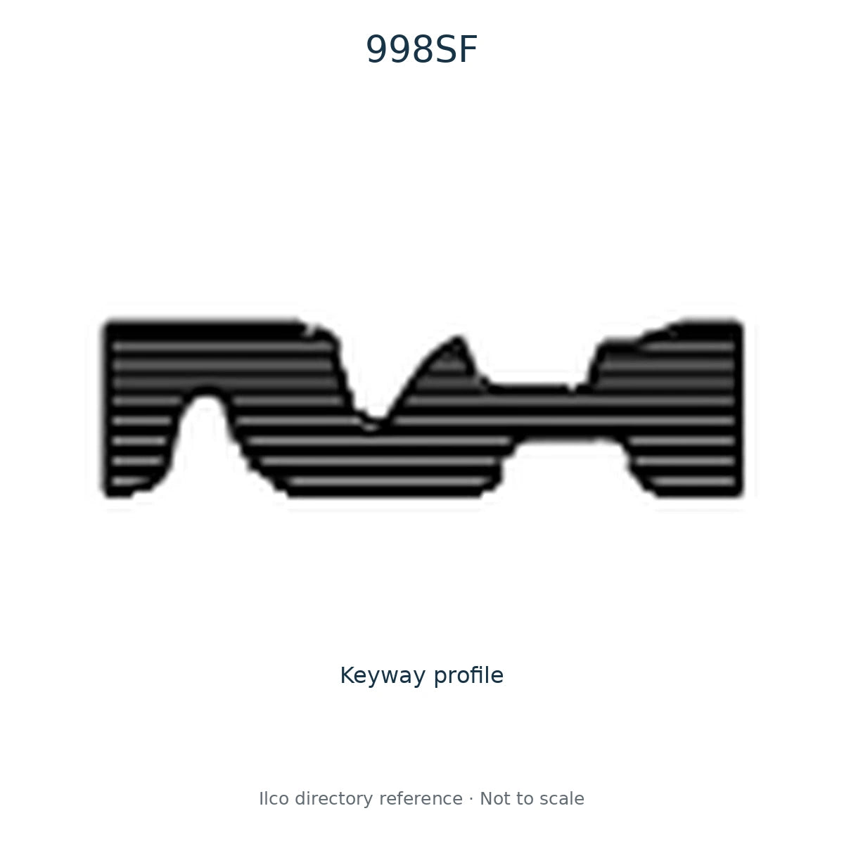 Ilco directory reference 998SF — key blank and keyway profile; not to scale