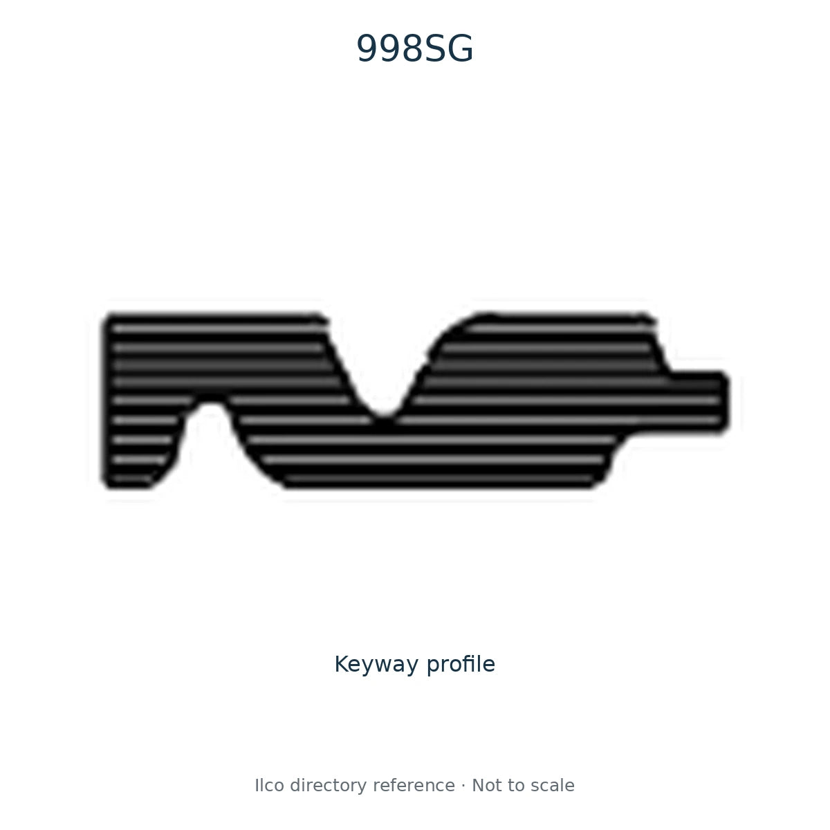 Ilco directory reference 998SG — key blank and keyway profile; not to scale