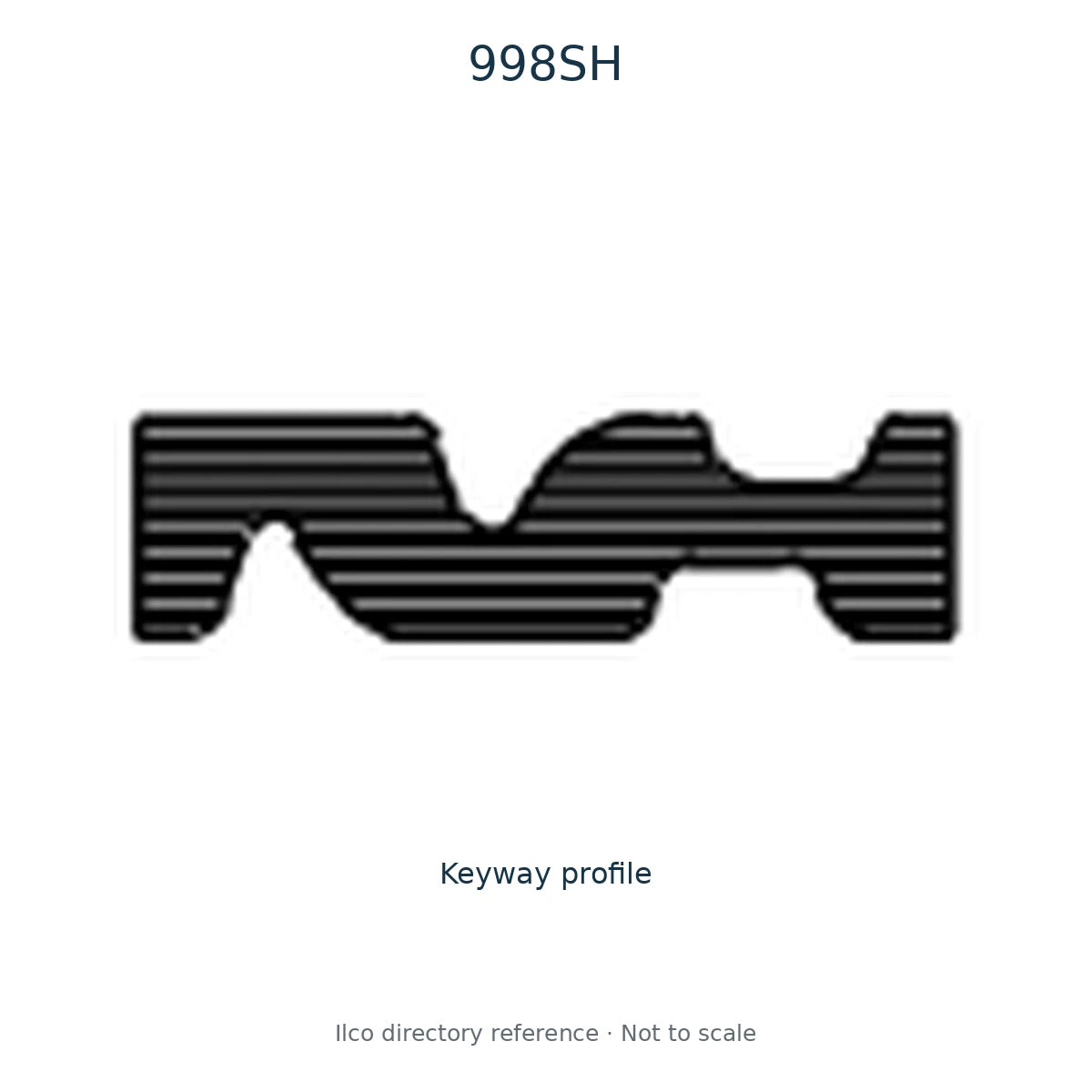 Ilco directory reference 998SH — key blank and keyway profile; not to scale