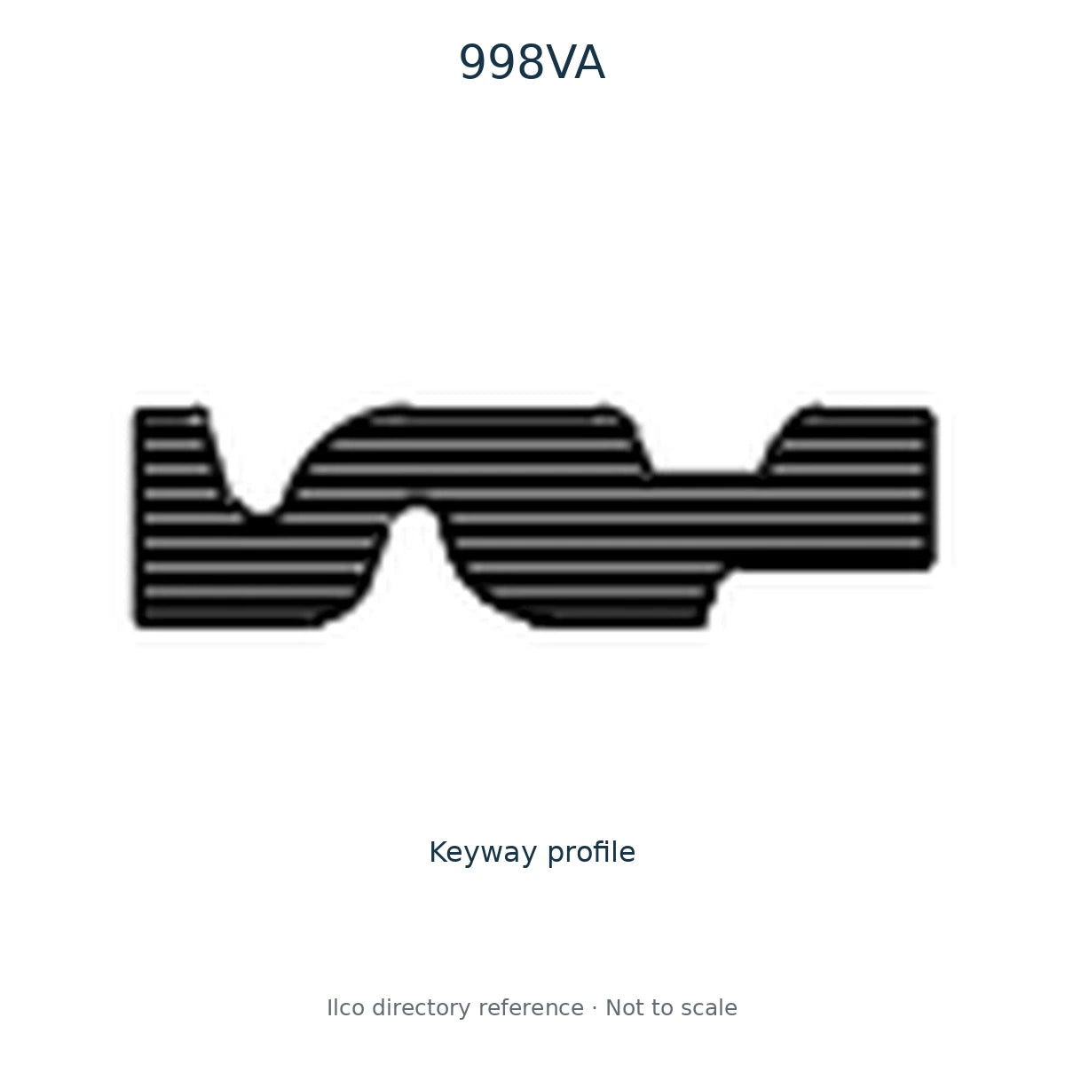 Ilco directory reference 998VA — key blank and keyway profile; not to scale