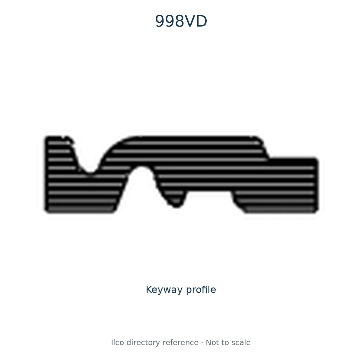 Ilco directory reference 998VD — key blank and keyway profile; not to scale