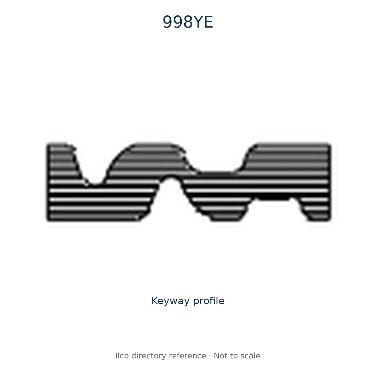 Ilco directory reference 998YE — key blank and keyway profile; not to scale