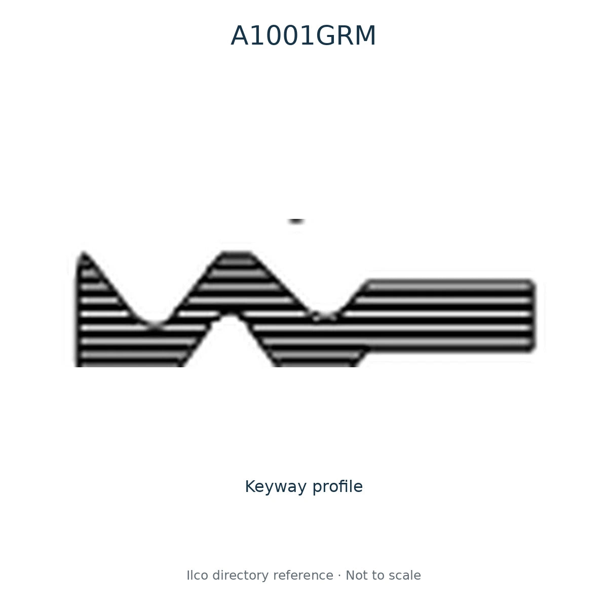 Ilco directory reference A1001GRM — key blank and keyway profile; not to scale