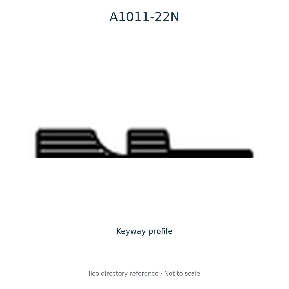 Ilco directory reference A1011-22N — key blank and keyway profile; not to scale