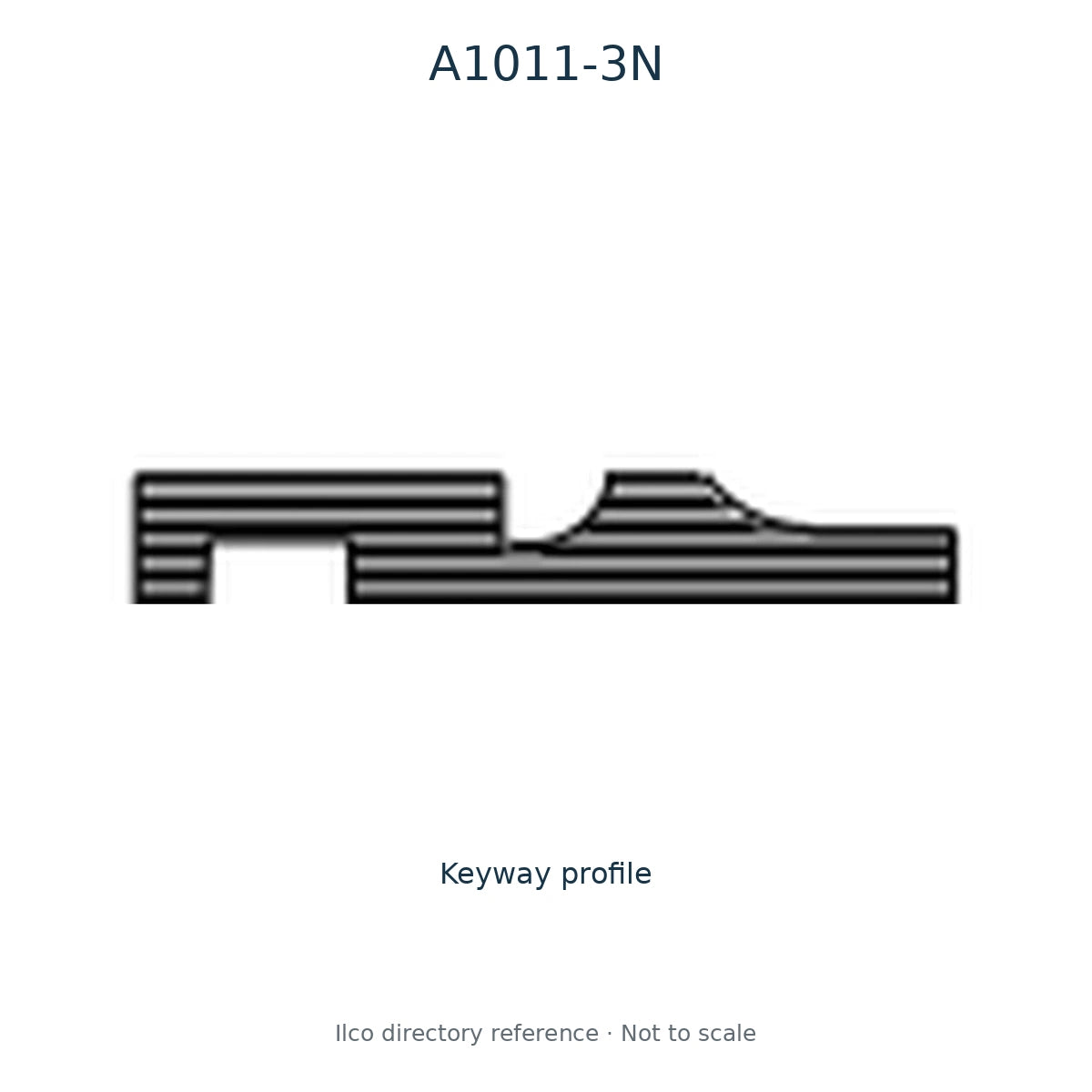 Ilco directory reference A1011-3N — key blank and keyway profile; not to scale
