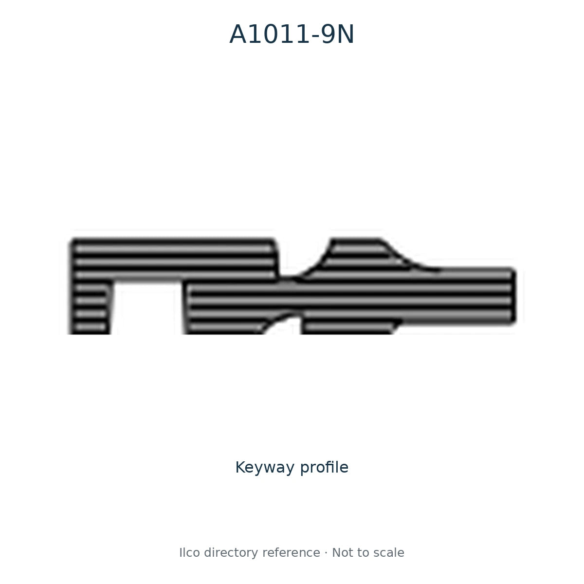 Ilco directory reference A1011-9N — key blank and keyway profile; not to scale