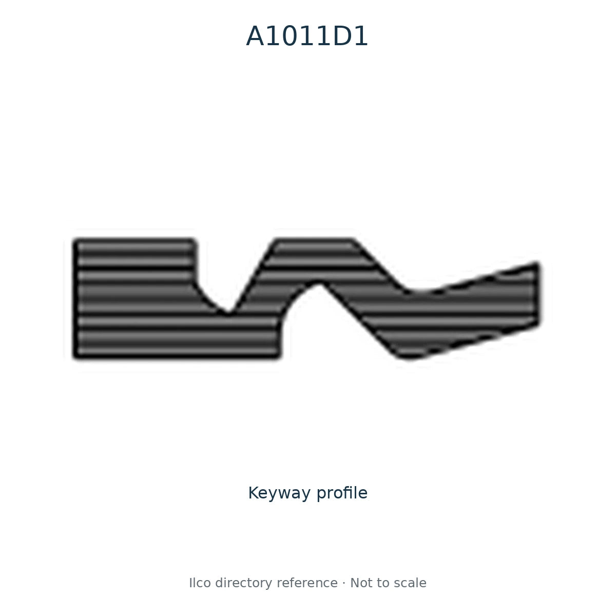 Ilco directory reference A1011D1 — key blank and keyway profile; not to scale